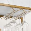 6-Tier Gold Bar Cart with Wine Rack & Glass Holder – Retro Rolling Drink Trolley