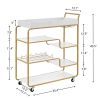 6-Tier Gold Bar Cart with Wine Rack & Glass Holder – Retro Rolling Drink Trolley