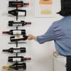 Align 9 Bottle Black Wrought Iron Wall Mounted Wine Rack – Modern Vertical Display