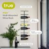 Align 9 Bottle Black Wrought Iron Wall Mounted Wine Rack – Modern Vertical Display