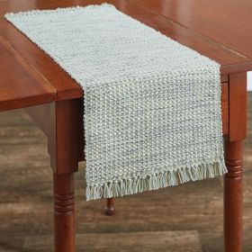 BASKETWEAVE TABLE RUNNER - 36"L - BARELY BLUE