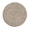 BRAIDED HYACINTH ROUND PLACEMAT - WHITE
