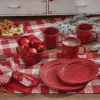GRANITE ENAMELWARE NAPKIN RING - RED