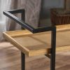 Industrial Bar Cart with Wood Shelves & Locking Casters – Modern Home Entertaining "Natural"