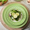 Newport Stripe Rimmed Dinner Plate - Green