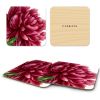 Pink Peony Birchwood Coasters, Set of 4