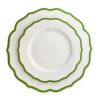 Stella Scalloped Salad Plate - Green Rim