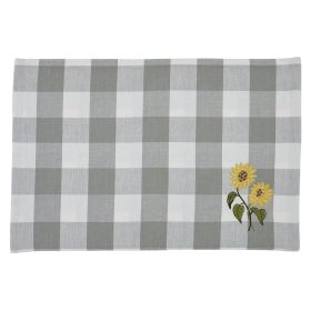 WICKLOW CHECK SUNFLOWER EMBROIDERED PLACEMAT