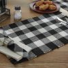 WICKLOW CHECK YARN PLACEMAT - BLACK & CREAM
