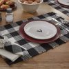 WICKLOW CHECK YARN PLACEMAT - BLACK & CREAM