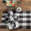 WICKLOW CHECK YARN PLACEMAT - BLACK & CREAM