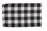 WICKLOW CHECK YARN PLACEMAT - BLACK & CREAM