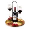 Wine and Cheese Caddy – Acacia Wood Board with Bottle & Glass Holder
