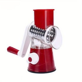 1 Set; 4in1; Vegetable Slicer; Multifunctional Fruit Slicer; Manual Food Grater; Rotary Cutter; Vegetable Grinders; Kitchen Stuff; Kitchen Gadgets (Item Color: Red)