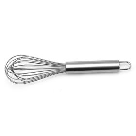 1pc Stainless Steel Whisk; Cooking Mixer; Whisk For Blending; Beating And Stirring; Enhanced Version Balloon Wire Whisk; Kitchen Gadget; 8in/10in/12in (Product Size: 10in Stainless Steel Egg Beater)